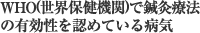 WHO(世界保健機関)で鍼灸療法の有効性を認めている病気